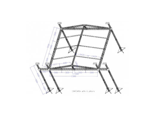 13*9.5*5m Peak Roof Truss