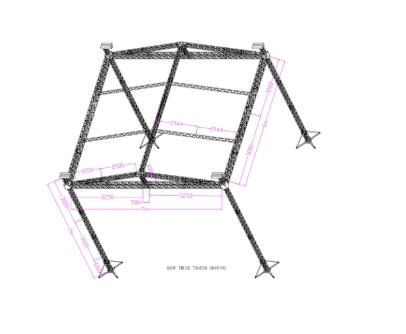 Peak Roof Truss with 4 Pillars